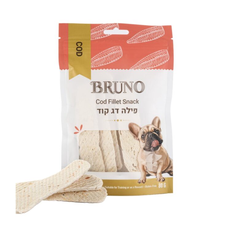 ברונו חטיף לכלב פילה דג קוד 80 גרם