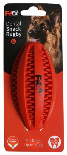 פטקס כדור רוגבי דנטלי לכלב L