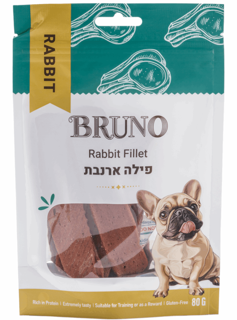 ברונו חטיף לכלב פילה ארנבת 80 גרם