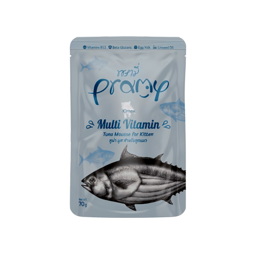 פראמי פאוץ קיטן מולטיויטמין מוס טונה 70 גרם