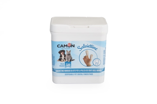 קמון מגבונים לשיניים לכלב ולחתול 50 יחידות