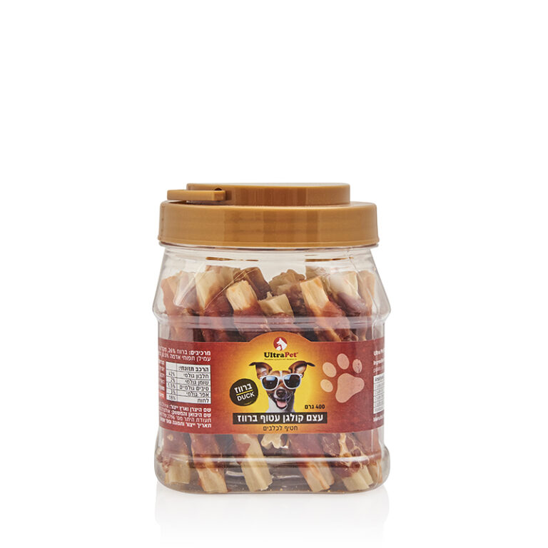 אולטרה פט חטיף עצם קולגן עטוף ברווז 400 גרם