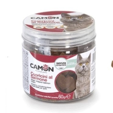 קמון חטיף לחתול לבבות סלמון 60 גרם