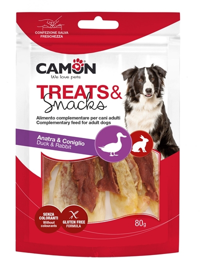 קמון חטיף אוזני ארנב ממולא ברווז 80 גרם