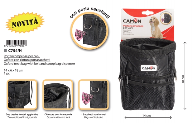 קמון פאוץ' חטיפים גדול עם חגורה ושקיות איסוף 1 יחידות